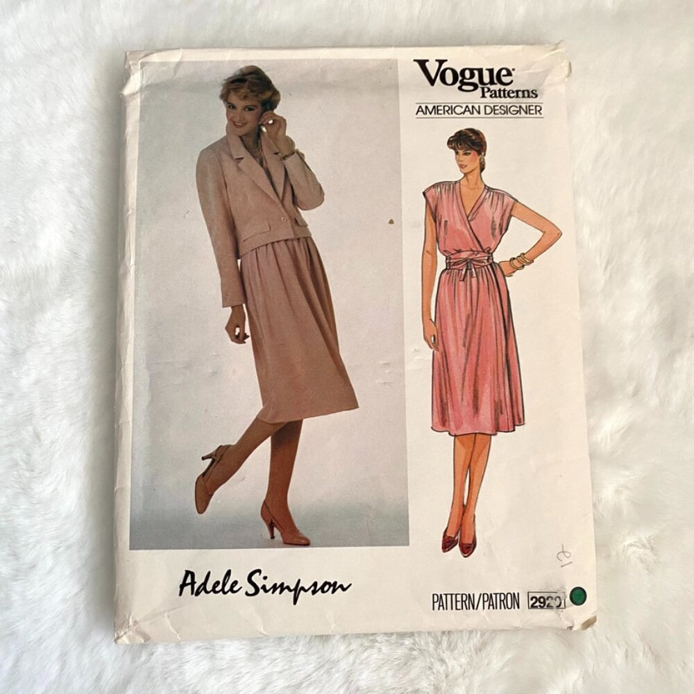Vogue American Designer Adele Simpson Sewing Pattern